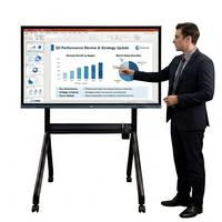 Pizarra Inteligente Móvil OEM ODM con Ruedas Giratorias para Oficina, Pantalla LCD, Interfaz Enriquecida HDMI USB POE, Alta Definición 4K 2K IWB