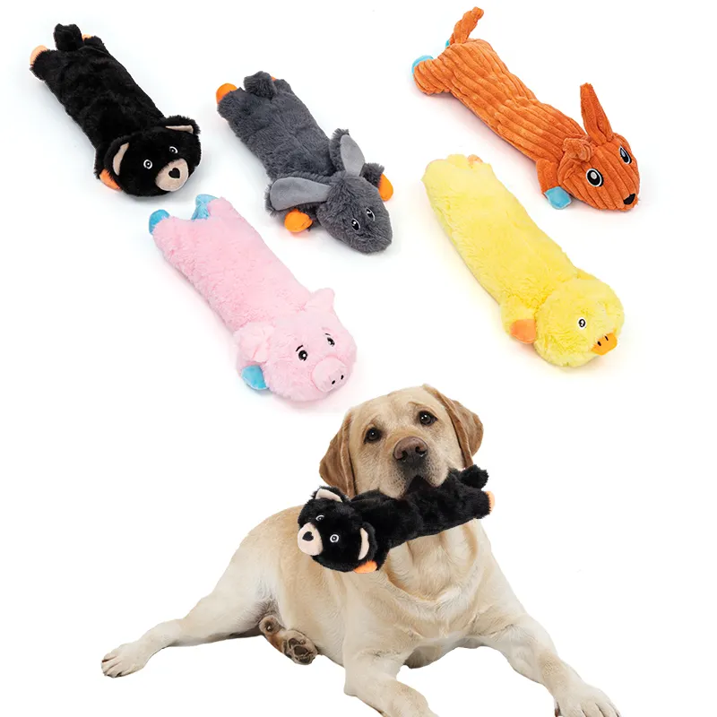 Toptan tedarikçisi sunuyor cilt dostu peluş köpek oyuncaklar ilgi çekici interaktif hayvan şekilli Chirping oyuncaklar köpekler için