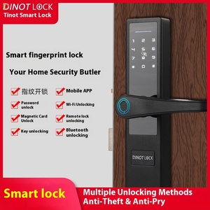 TTLOCK kunci pintu <span class=keywords><strong>WiFi</strong></span> pintar paduan aluminium kunci pintu elektronik sidik jari kata sandi untuk Hotel rumah rumah apartemen Data Cloud - Product Image 3