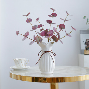 Plante d'eucalyptus artificielle en soie, fleur verte, violette, rouge, décoration de mariage et de maison, haute simulation, réutilisable, recyclable - Product Image 3