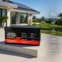 Batterie rechargeable Lifepo4 12V 24V 48V 100ah 200ah 300ah 400ah 600ah avec BMS intelligent JBD pour système d'énergie solaire