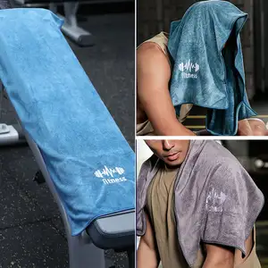 Custom Gym Fitness Sport Towel With Logo Adult Rectangle Printed Microfiber Fast Drying Sports Towel Opp Bag +carton