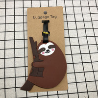 Offre Spéciale : Étiquettes de Bagage et Breloques en Caoutchouc Souple PVC Motif Animal Paresseux pour Carte d'Embarquement d'Avion, Impression par Transfert