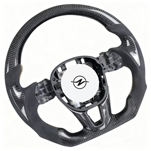 Volante in Fibra di Carbonio Forgiato Personalizzato per <span class=keywords><strong>Ford</strong></span> Mustang 2015-2023, <span class=keywords><strong>Accessori</strong></span> Interni Auto in Alcantara - Product Image 1