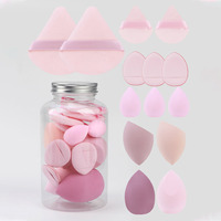 Ensemble de 14 mini éponges de maquillage triangulaires floquées, douces, pour le teint et la diffusion du maquillage
