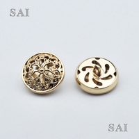 Kancing Logam Bulat Berongga Motif Bunga Grosir
