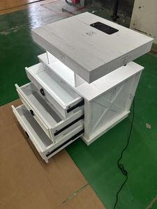 Apartment Bedroom Nightstand with Lockable Gun <strong>Drawer</strong> 3-Color Dimmable LED Charging Station Bedside Table - Product Image 5