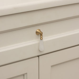 Kristal batu alam liontin kuarsa tombol kuningan untuk gadis kamar lemari laci pegangan tarik furnitur kabinet dapur kamar tidur - Product Image 2