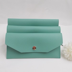 Porte-cartes compact pour femme, personnalisé, couleur unie, <span class=keywords><strong>simple</strong></span>, en PU, avec fermeture à bouton, pour cartes <span class=keywords><strong>de</strong></span> <span class=keywords><strong>visite</strong></span> - Product Image 1