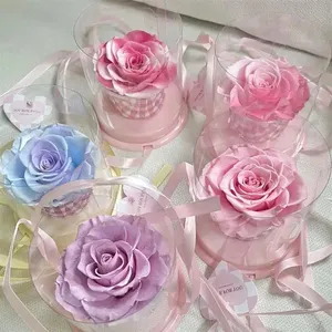 Meilleure vente boîte à fleurs de luxe fleurs roses conservées durent un an fleur stabilisée immortelle avec plusieurs couleurs différentes