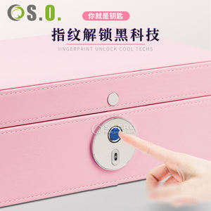 Custom Logo PU Leather Finger unlock jewelry <b>box</b> <b>Ring</b> <b>Box</b> Earring Bracelet Necklace Luxury Mirror Jewelry <b>Box</b> Packaging - Product Image 5