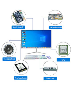 ONTAI High Performance 23.8 "1920*1080 Core I3 I5 I7 AIO PC, for Commercial <b>Office</b> and Home Gaming All-in-one Desktop <b>Computers</b> - Product Image 5