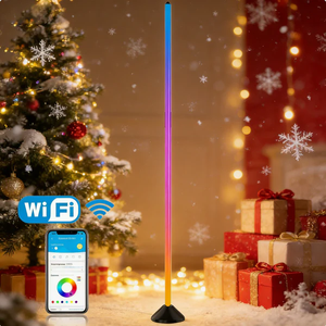 Lampada da Terra LED RGBIC Moderna DC12V 18W con Altezza Regolabile, Alta Luminosità e Telecomando Intelligente per Soggiorno e Camera da Letto - Product Image 3