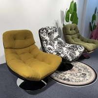 Fauteuil d'appoint pivotant moderne en forme de croissant de lune, fauteuil de salon individuel en tissu doux, fauteuil de détente rotatif pour salon et maison