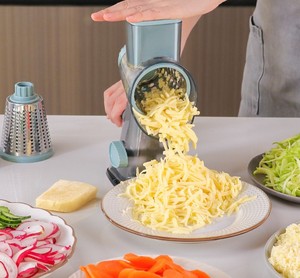 Multi-Function 4-Piece Plastic Hand Crank <strong>Vegetable</strong> Slicer &amp; Cheese Grater <strong>Vegetable</strong> <strong>Cutter</strong> Slicing/Dicing/Grating Container - Product Image 5