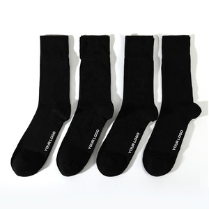 Crew Dress <strong>Socks</strong> Bamboo Fiber Plain Solid Black <strong>Manufactured</strong> by Factory for Men and Women High Quality <strong>Custom</strong> Logo <strong>Socks</strong> - Product Image 2