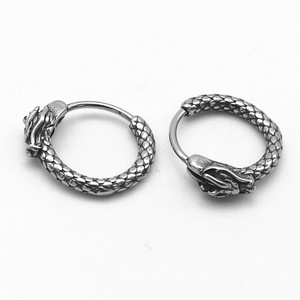 Yunnique – boucles d'oreilles à clip en forme de dragon, style chinois, signe du zodiaque, en acier inoxydable, bijoux unisexes - Product Image 2