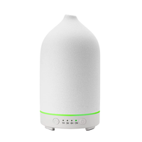 Diffuseur d'huiles essentielles à ultrasons en céramique pour aromathérapie Diffuseur d'arômes d'huiles essentielles pour la maison Humidificateur portable avec LED