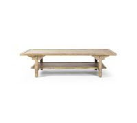 Table basse rectangulaire moderne en bois massif et acier, durable, facile à nettoyer, pour salon, hôtel, appartement.