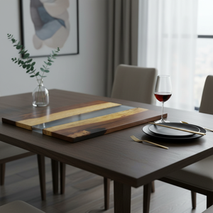 Modern Luxury Square Epoxy Resin Wood <b>Box</b> Tabletop | Handcrafted Polished Surface Dining Table Customizable Size/Color Multi-Use - Product Image 3