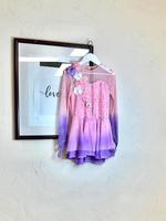 Robe de patinage artistique pour femmes rose violet dégradé Strass scintillants Costume de compétition de danse sur glace à haute élasticité