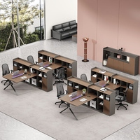Table de travail modulaire moderne pour espace de coworking, poste de travail pour 4 à 6 personnes, bureau linéaire