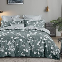 Ensemble de literie pour la maison, 4 pièces, textile de maison, motifs floraux imprimés, housse de couette, drap de lit