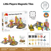 Jouet éducatif viral pour enfants de TikTok pour Noël : Ensemble de blocs de construction magnétiques DIY sur le thème de la construction avec un camion-grue