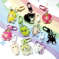 Porte-clés en acrylique personnalisé sur le thème de l'anime, breloques en plastique imprimées sur mesure pour le bricolage