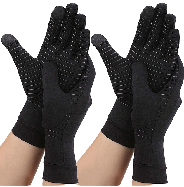 Vilico Polyester Compression Gloves for Arthritis Carpal Tunnel Pain Relief Touchscreen Compatible Full Finger Breathable