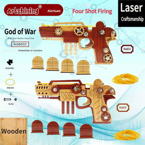 Modelo de Ensamblaje Creativo, Pistola de Goma de 4 Disparos, Juguete de Rompecabezas 3D del Dios de la Guerra - Product Image 2