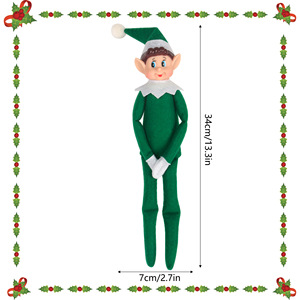 Giocattolo di Peluche <span class=keywords><strong>Elfo</strong></span> Natalizio, Bambola Morbida Personalizzata, Simpatico Ornamento Decorativo con Orecchie Lunghe, Ciondolo in Peluche per Atmosfera Festiva - Product Image 4