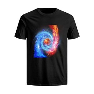 Camiseta Formal <span class=keywords><strong>de</strong></span> Manga Corta, 100% Algodón Tejido, 180 Gramos, Negra, con Estampado Digital, Patrones Personalizables en Ambos Lados, para Parejas - Product Image 3