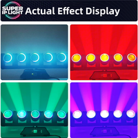 Barre de lumière LED mobile à 5 têtes 5x60W avec effet auxiliaire RGB pour scène, DJ, discothèque, karaoké, spectacle
