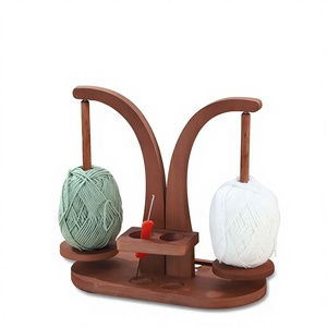 Support à fil en bois AZ ENTERPRISES, design rond simple, écologique et tendance pour le tricot à la main, utilisation pratique - Product Image 5