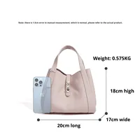 Nouveau Sac à Main Tendance en Cuir Véritable Couleur Unie Printemps 2026, Style Panier, Simple, Polyvalent, Haut de Gamme, pour le Quotidien, Porté Épaule