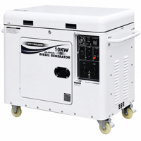 Groupe électrogène diesel silencieux 10 kW, refroidi par air, démarrage électrique, réservoir de carburant 25 L, pour usage commercial mondial