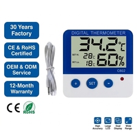 Termómetro Digital Mini para Refrigerador y Congelador C602, Alarma Electrónica de Temperatura Interior, Indicador de Alarma LED de Plástico