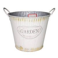 Seau à fleurs en métal galvanisé bon marché avec poignée Pots de fleurs décoratifs pour la maison et le jardin Jardinière