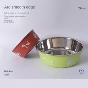 Dog Food Basin Antiderrapante Anti-capotamento Double-layer Round 1.0kg para Large Medium Small Dogs Bacia de arroz Água potável <span class=keywords><strong>Pet</strong></span> - Product Image 2