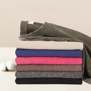 T-Shirt Oversize Vintage Avanzata per <span class=keywords><strong>Uomo</strong></span> e <span class=keywords><strong>Donna</strong></span>, Stile Casual da Strada, Tinta Unita, 100% Cotone Traspirante ed Ecologico - Product Image 1