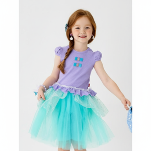 Conjunto de Ropa Infantil OZKIZ Estilo Coreano con Patrón Sólido, Transpirable y a la Moda para Niñas de 2 a 7 Años, Venta al Por Mayor para Uso en Verano - Product Image 2