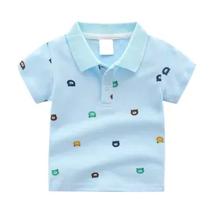 Camiseta polo infantil, camisa para meninos com estampa desenhos animados 2-6 anos verão 2023