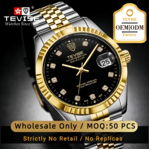 Fabricante de Relojes Personalizados TEVISE, Relojes Mecánicos Automáticos de Acero Inoxidable de Lujo a Prueba de Agua para Hombre - Product Image 1