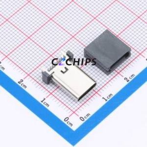 HX-TYPE-C 16P 180 LT H13.7 USB Connector SMD Connector Type-C Female Vertical Mount 16P - Product Image 1