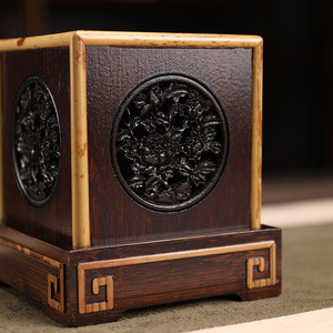 New bamboo <b>incense</b> burner, red fragrant concubine <b>incense</b> <b>box</b>, bamboo and wood sandalwood <b>incense</b> <b>box</b>, hollowed-out fragrance - Product Image 3