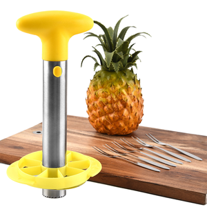 <span class=keywords><strong>Éplucheur</strong></span> d'ananas manuel en acier inoxydable avec séparateur de cœur, <span class=keywords><strong>couteau</strong></span> en métal au design moderne avec manche, utilisation pour les légumes - Product Image 2