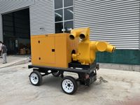 Camion pompe de lutte contre les inondations, haute pression, moteur diesel, auto-amorçant, drainage mobile, type remorque, grand débit, fonte, 1000 L/min