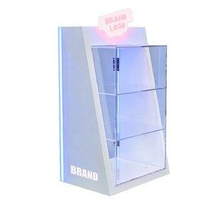 Apex <span class=keywords><strong>3</strong></span> tầng đầy màu sắc RGB LED Acrylic hiển thị Kệ displayer với cửa và khóa khói hiển thị truy cập - Product Image 2