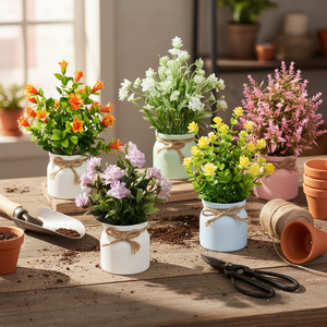 Fiori Artificiali in Vaso Mini Impermeabili Fatti a Mano per Esterni Campo da Calcio Facile Installazione Antibatterici Moderni - Product Image 5
